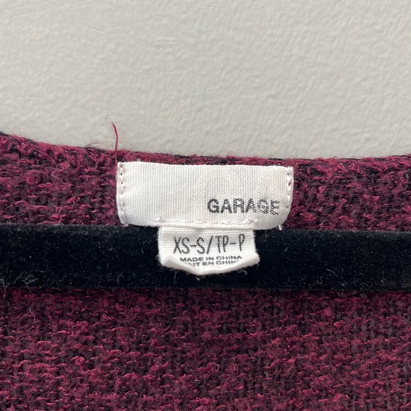 Garage oversized scoop neck sweater, Size XS-S, Burgundy, EUC - Picture 4 of 4